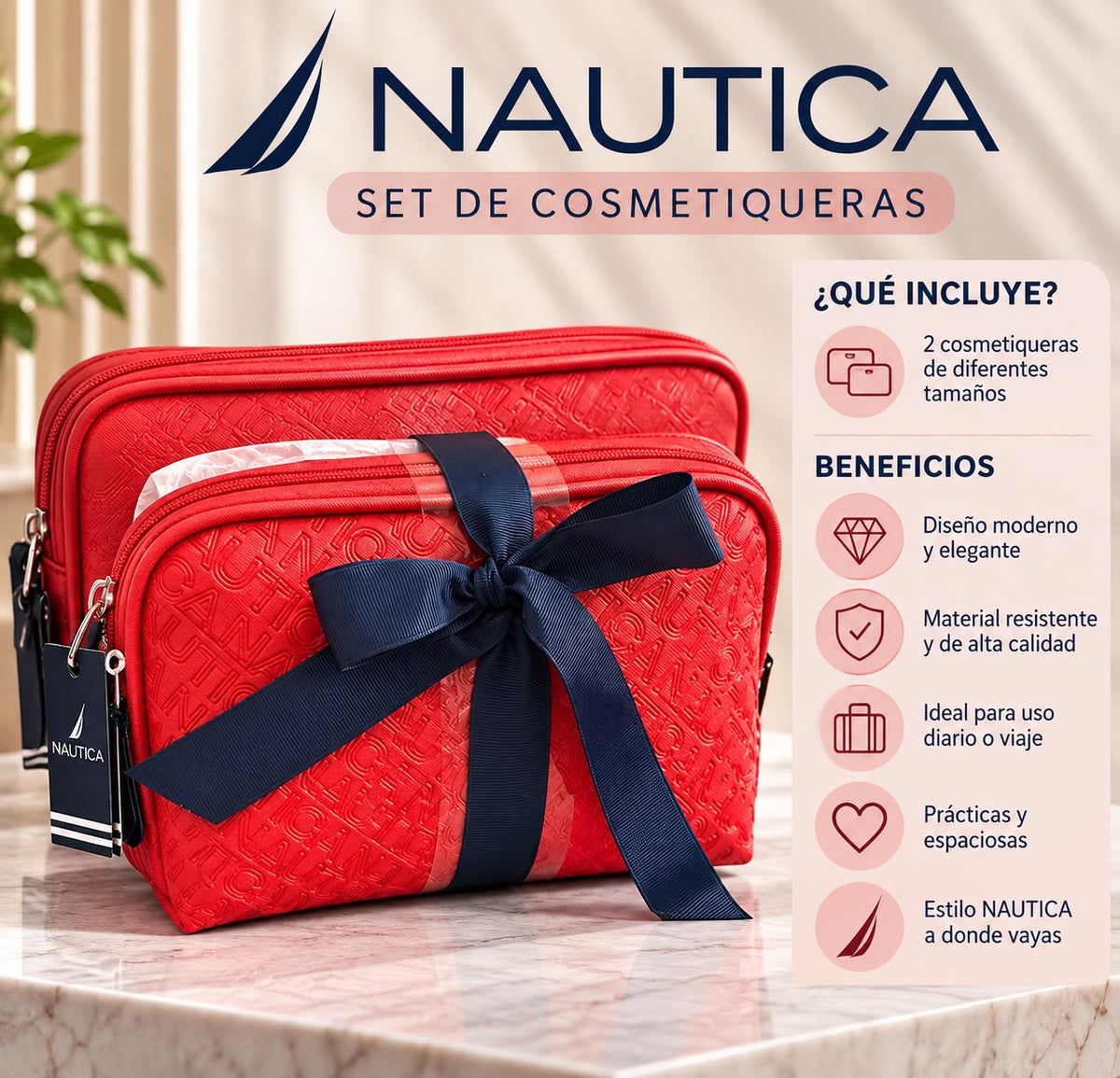 Set de 2 cosmetiqueras Nautica