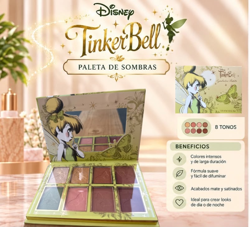 Paleta de sombras Disney Tinker Bell de 8 tonos