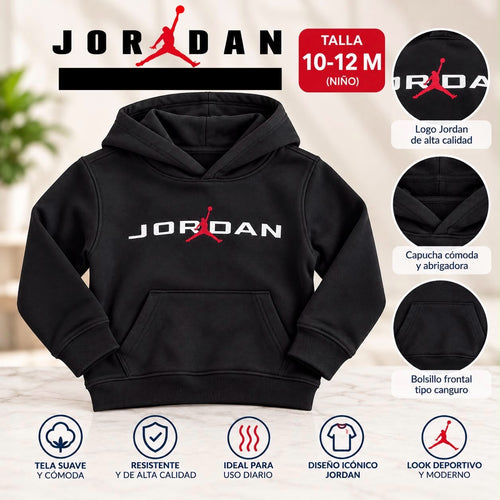 Buso Jordan negro para niño talla 10-12